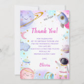 宇宙飛行士宇宙誕生日サンキューカード 招待状 (正面)