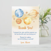 宇宙飛行士宇宙誕生日サンキューカード 招待状 (スタンド正面)