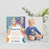 宇宙飛行士宇宙誕生日サンキューカード 招待状 (スタンド正面)