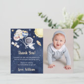 宇宙飛行士宇宙誕生日サンキューカード 招待状 (スタンド正面)