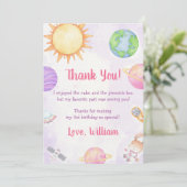 宇宙飛行士宇宙誕生日サンキューカード 招待状 (スタンド正面)