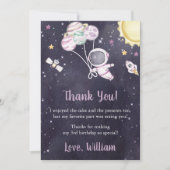 宇宙飛行士宇宙誕生日サンキューカード 招待状 (正面)