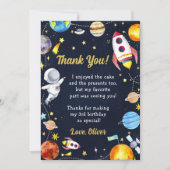 宇宙飛行士宇宙誕生日サンキューカード 招待状 (正面)