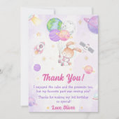 宇宙飛行士宇宙誕生日サンキューカード 招待状 (正面)