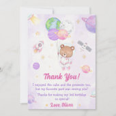 宇宙飛行士宇宙誕生日サンキューカード 招待状 (正面)