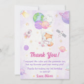 宇宙飛行士宇宙誕生日サンキューカード 招待状 (正面)