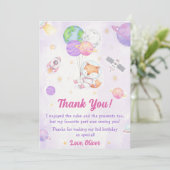 宇宙飛行士宇宙誕生日サンキューカード 招待状 (スタンド正面)