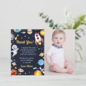 宇宙飛行士宇宙誕生日サンキューカード 招待状 (スタンド正面)