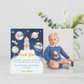 宇宙飛行士宇宙誕生日サンキューカード 招待状 (スタンド正面)