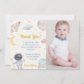 宇宙飛行士宇宙誕生日サンキューカード 招待状 (正面)