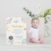 宇宙飛行士宇宙誕生日サンキューカード 招待状 (スタンド正面)