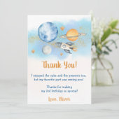 宇宙飛行士宇宙誕生日サンキューカード 招待状 (スタンド正面)