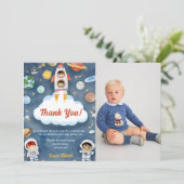 宇宙飛行士宇宙誕生日サンキューカード 招待状 (スタンド正面)