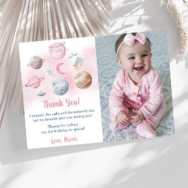 宇宙飛行士宇宙誕生日サンキューカード 招待状