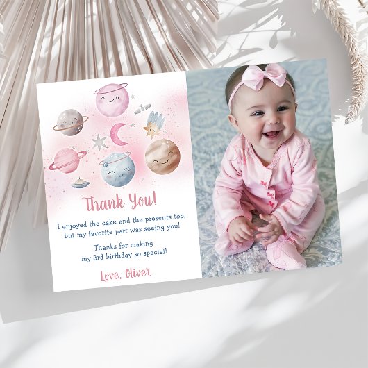 宇宙飛行士宇宙誕生日サンキューカード 招待状