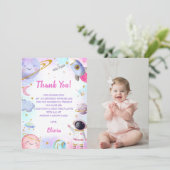 宇宙飛行士宇宙誕生日サンキューカード 招待状 (スタンド正面)