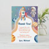 宇宙飛行士宇宙誕生日サンキューカード 招待状 (スタンド正面)