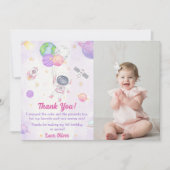 宇宙飛行士宇宙誕生日サンキューカード 招待状 (正面)