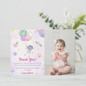 宇宙飛行士宇宙誕生日サンキューカード 招待状 (スタンド正面)