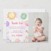 宇宙飛行士宇宙誕生日サンキューカード 招待状 (正面)