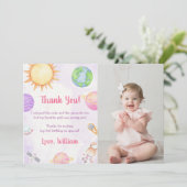 宇宙飛行士宇宙誕生日サンキューカード 招待状 (スタンド正面)