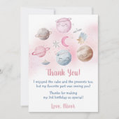 宇宙飛行士宇宙誕生日サンキューカード 招待状 (正面)