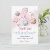 宇宙飛行士宇宙誕生日サンキューカード 招待状 (スタンド正面)