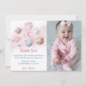 宇宙飛行士宇宙誕生日サンキューカード 招待状 (正面)