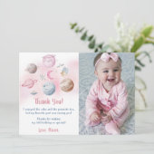 宇宙飛行士宇宙誕生日サンキューカード 招待状 (スタンド正面)