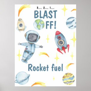 宇宙飛行士宇宙誕生日ロケット燃料 ポスター