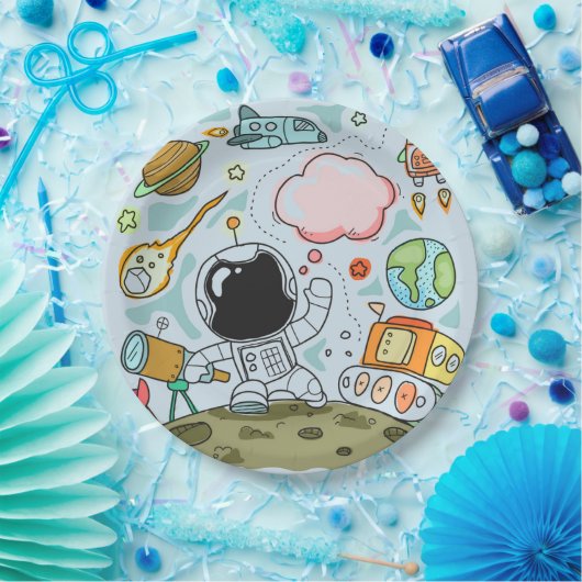 宇宙飛行士宇宙誕生日会テーマ ペーパープレート (パーティー)