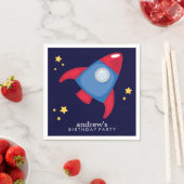 宇宙飛行士宇宙誕生日会パーソナライズされた スタンダードカクテルナプキン (インサイチュ)
