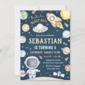 宇宙飛行士宇宙誕生日会 招待状 (正面)