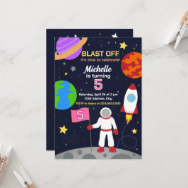 宇宙飛行士宇宙誕生日招待状 招待状