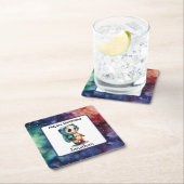 宇宙飛行士宇宙誕生日紙コースター スクエアペーパーコースター (インサイチュ)