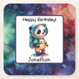 宇宙飛行士宇宙誕生日紙コースター スクエアペーパーコースター