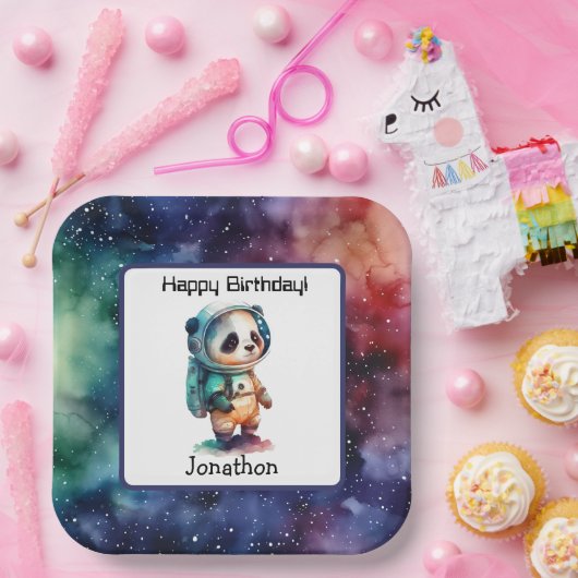 宇宙飛行士宇宙誕生日紙プレート ペーパープレート (パーティー)