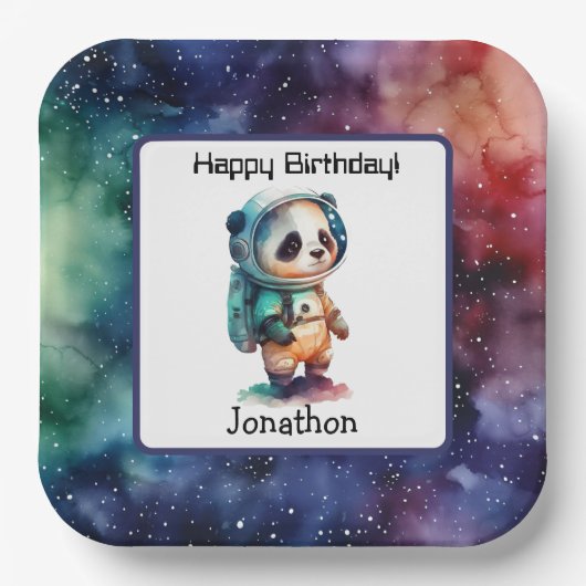 宇宙飛行士宇宙誕生日紙プレート ペーパープレート (正面)