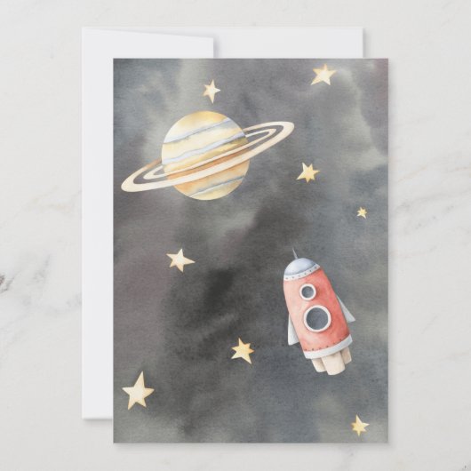 宇宙飛行士宇宙誕生日1年招待状  招待状 (裏面)