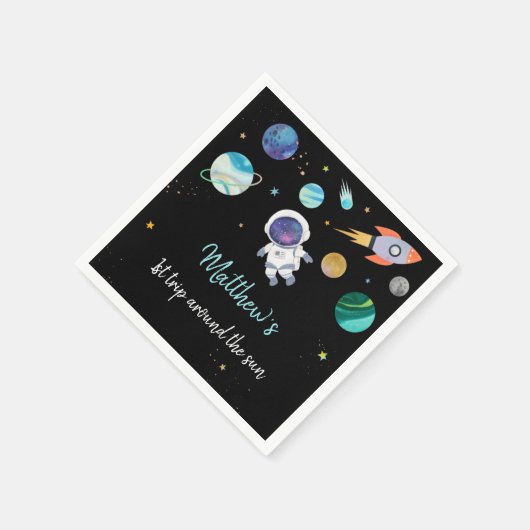 宇宙飛行士宇宙誕生日 スタンダードカクテルナプキン (角)