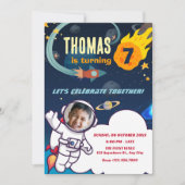 宇宙飛行士宇宙誕生日 招待状 (正面)