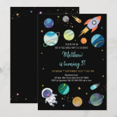 宇宙飛行士宇宙誕生日 招待状 (正面/裏面)
