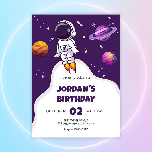 宇宙飛行士宇宙誕生日 招待状