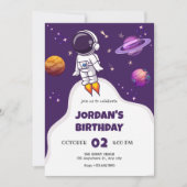 宇宙飛行士宇宙誕生日 招待状 (正面)