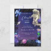 宇宙飛行士宇宙誕生日 招待状 (正面)