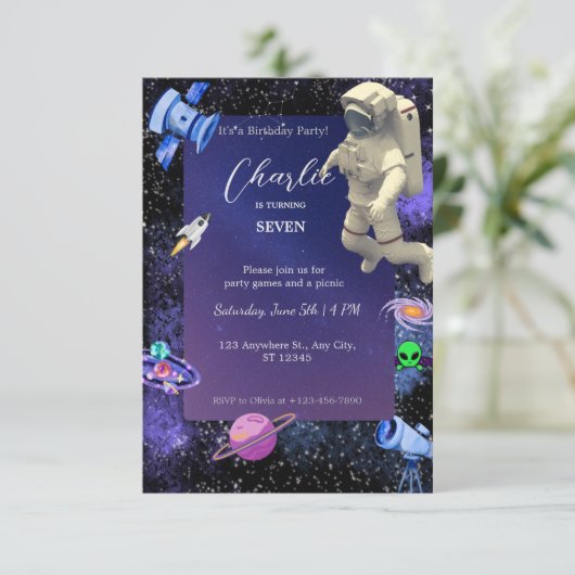 宇宙飛行士宇宙誕生日 招待状 (スタンド正面)