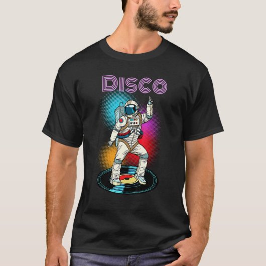 宇宙飛行士宇宙踊りグラフィックカッコいいデザイン Tシャツ (正面)