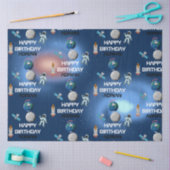 宇宙飛行士宇宙銀河系テーマ誕生日名 薄葉紙 (クラフト)