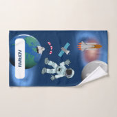 宇宙飛行士宇宙銀河系テーマ バスタオルセット (ハンドタオル)