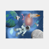 宇宙飛行士宇宙銀河系テーマ フリースブランケット (正面(横))